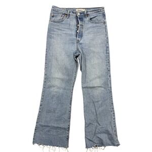 Levi's Premium Jeans Womens 28x26 Light‎ Wash Big E Button Fly Blue Denim Jeans